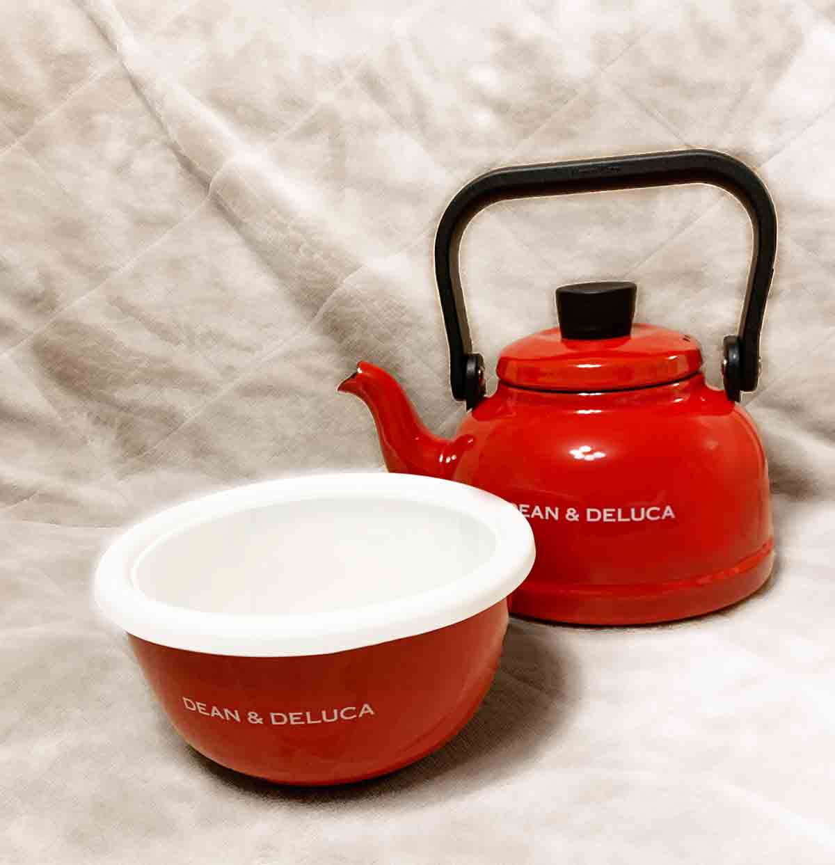 DEAN &DELUCA ホリデー限定ホーローボウル、ケトルとガラス密閉
