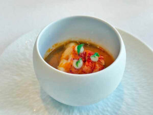 ル・クール神戸のメニュー ラ・スイートの前菜「オマールの冷たいフラン」